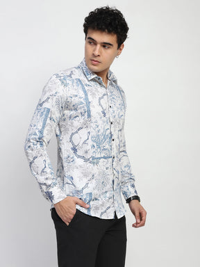 White Tropical Cotton Regular Fit Shirt