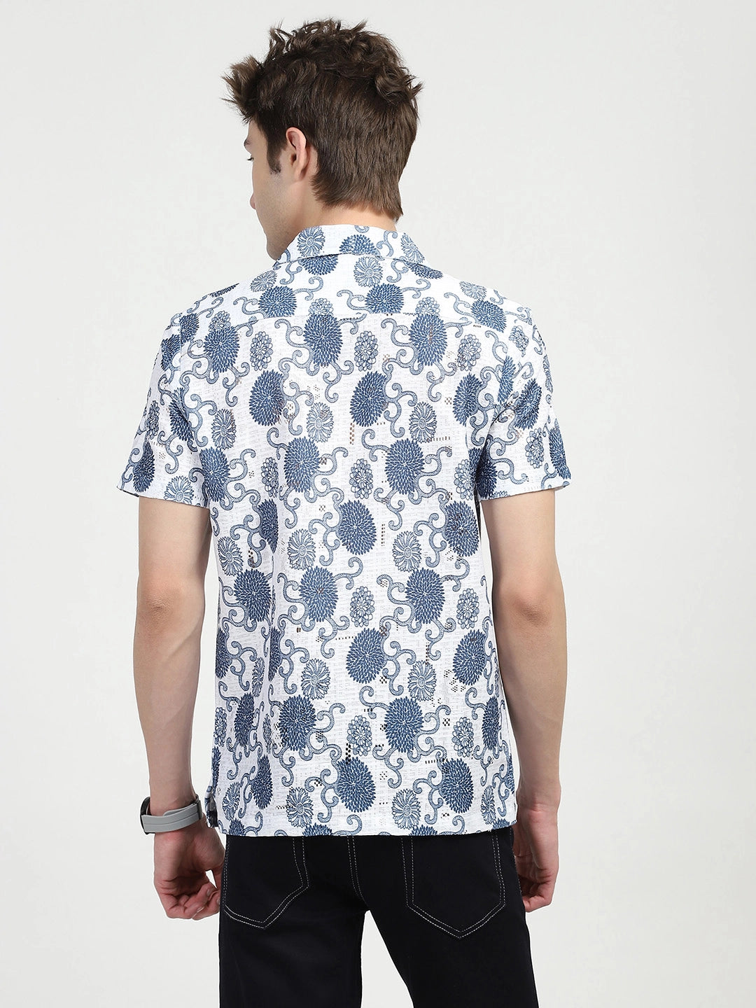 Blue Floral Print Shirt - Global Republic