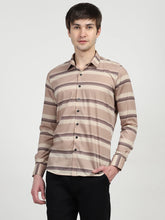 Brown Striped Nylon Blend Shirt