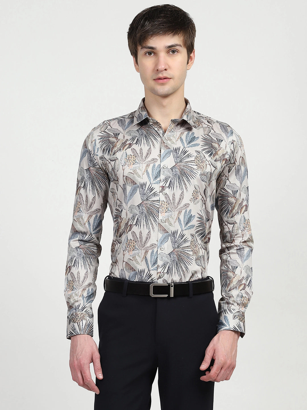 Tropical Print Cotton Shirt