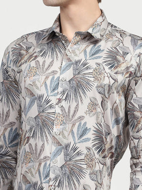 Tropical Print Cotton Shirt