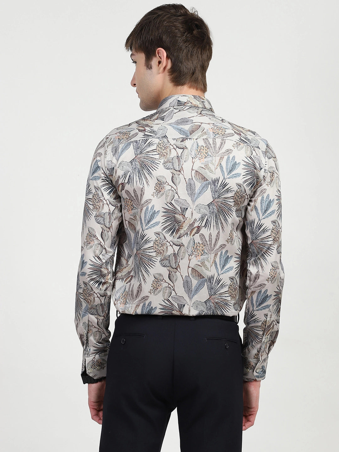White Tropical Print Cotton Shirt - Global Republic