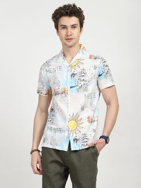 Tropical Print Cotton Shirt