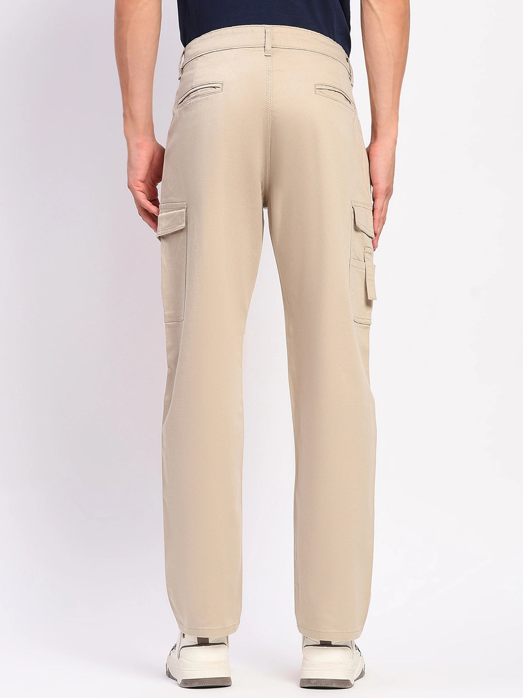 Fawn Cotton Blend Regular Fit Cargo - Global Republic