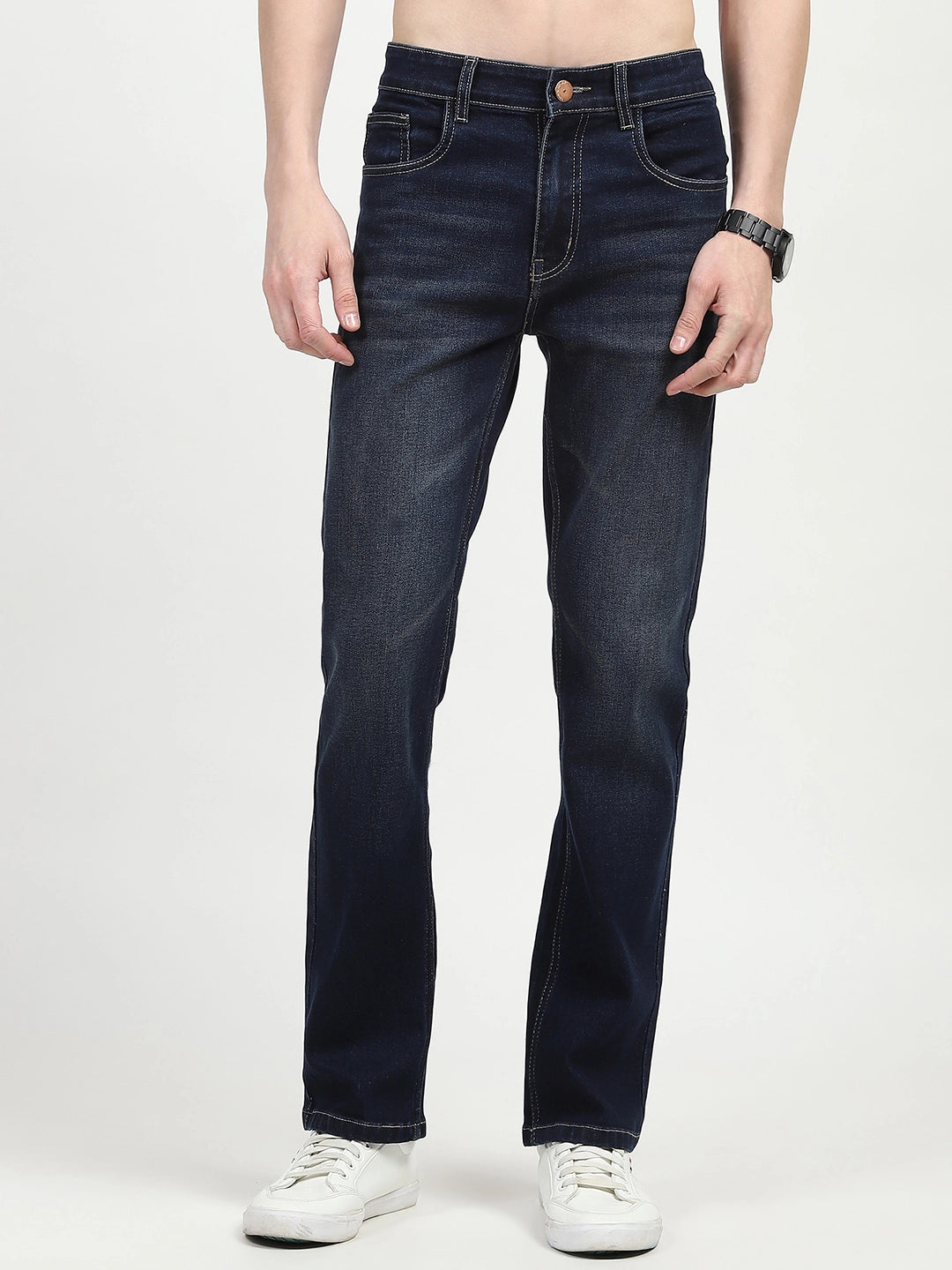 Dark Blue Regular Fit Jeans - Global Republic