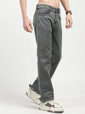 Olive Cotton Regular Fit Jeans