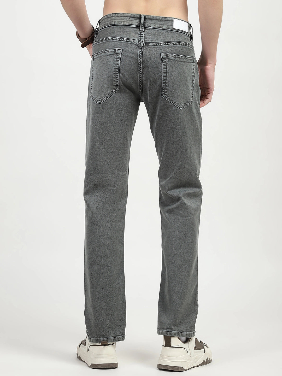 Olive Cotton Regular Fit Jeans
