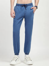 Blue Stretchable Cotton Joggers