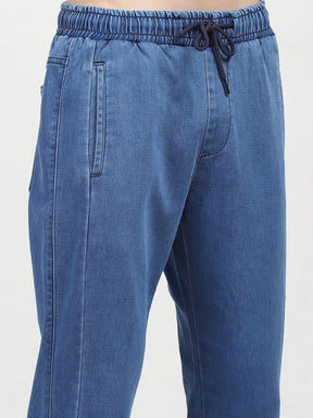 Blue Stretchable Cotton Joggers