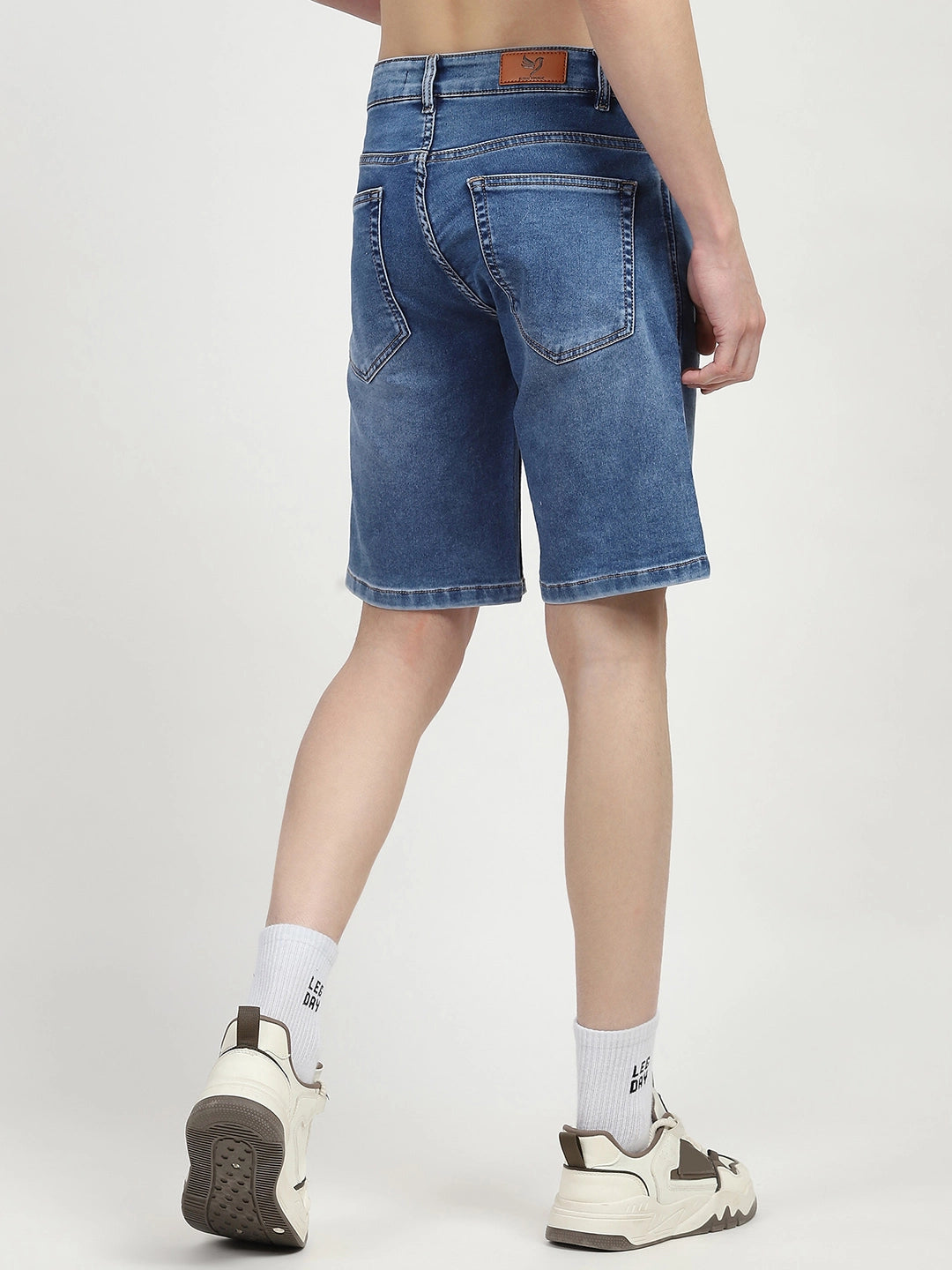 Blue Cotton Denim Shorts