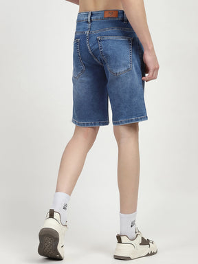 Blue Cotton Denim Shorts
