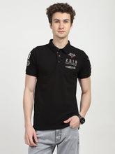 Black Cotton Polo T-shirt