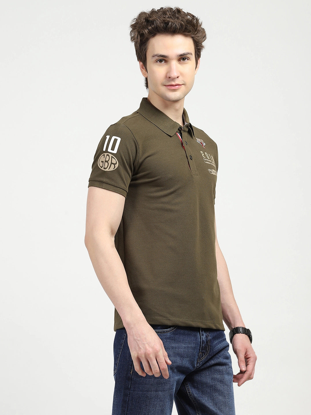 Olive Cotton Polo T-shirt