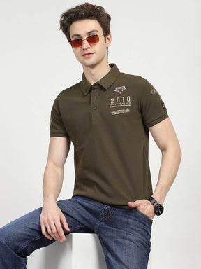 Olive Cotton Polo T-shirt