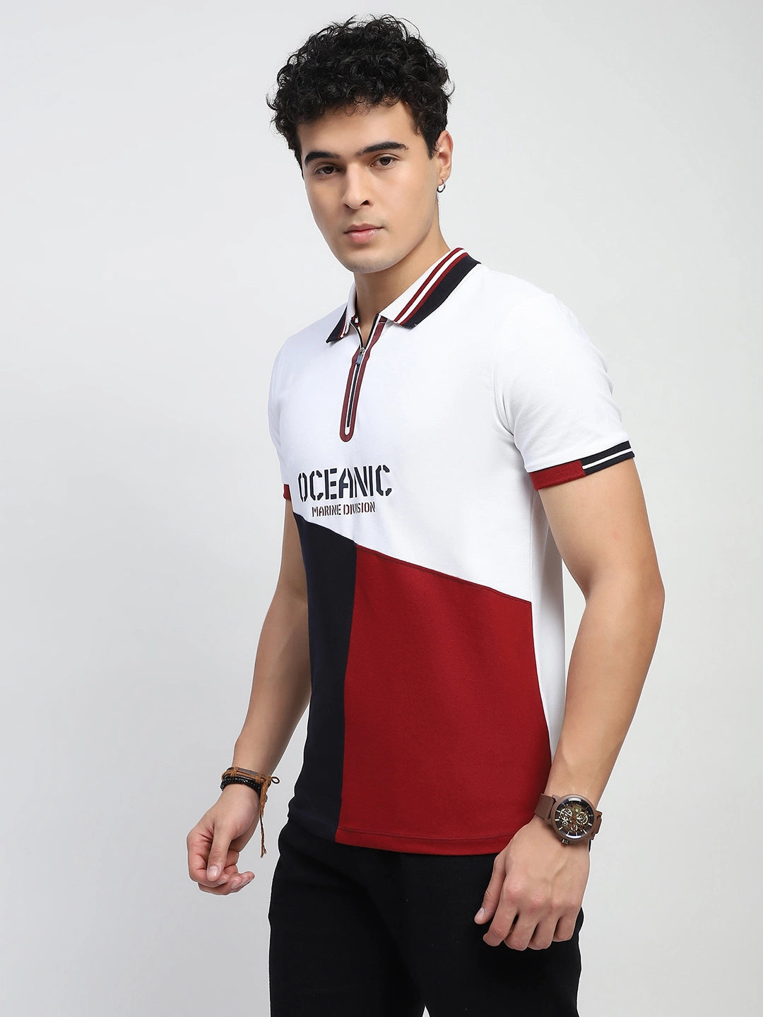 Color Block Cotton T-Shirt - Global Republic