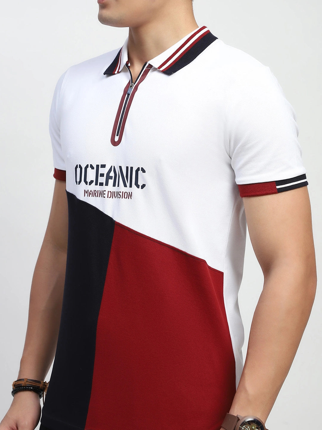 Color Block Cotton T-Shirt - Global Republic