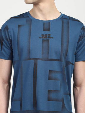 Blue Typography Viscose Set