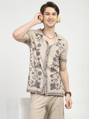 Beige Printed Viscose Set