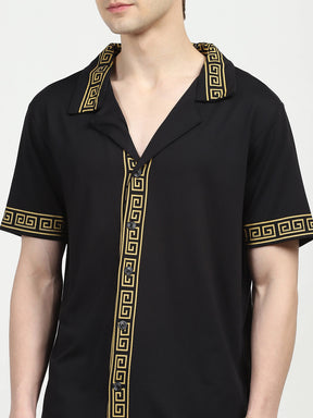 Black Printed Viscose Set