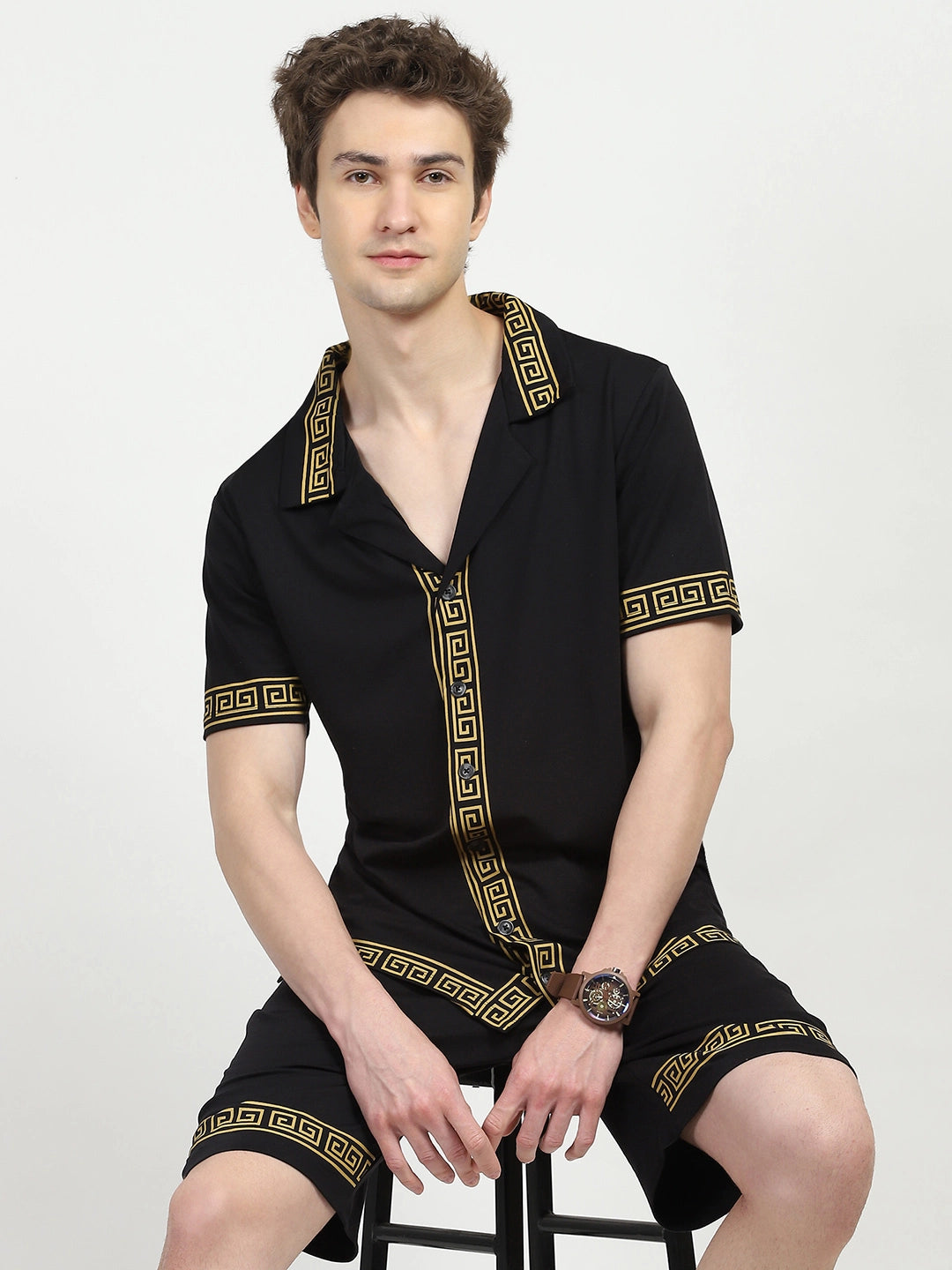 Black Printed Viscose Set