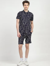 Navy Abstract Print Viscose Set