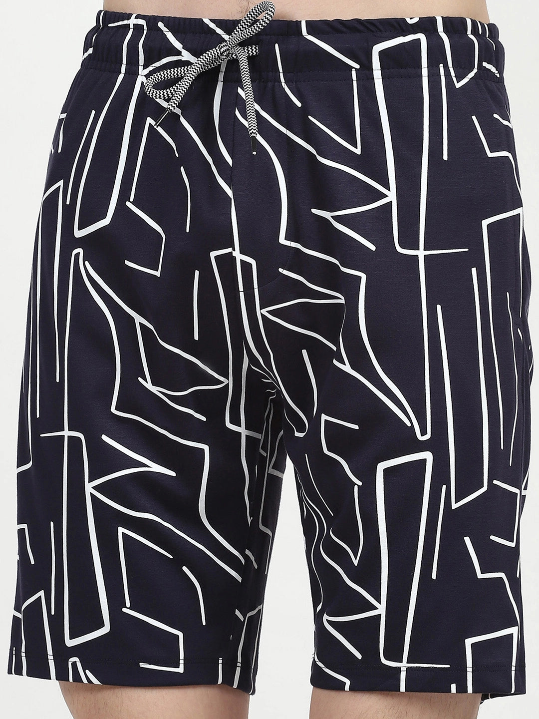 Navy Abstract Print Viscose Set