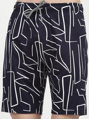 Navy Abstract Print Viscose Set