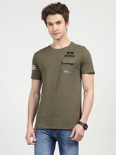 Olive Graphic Cotton T-shirt