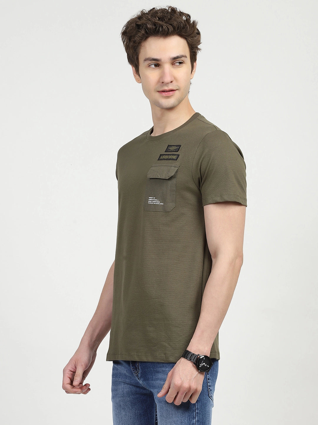 Olive Graphic Cotton T-shirt