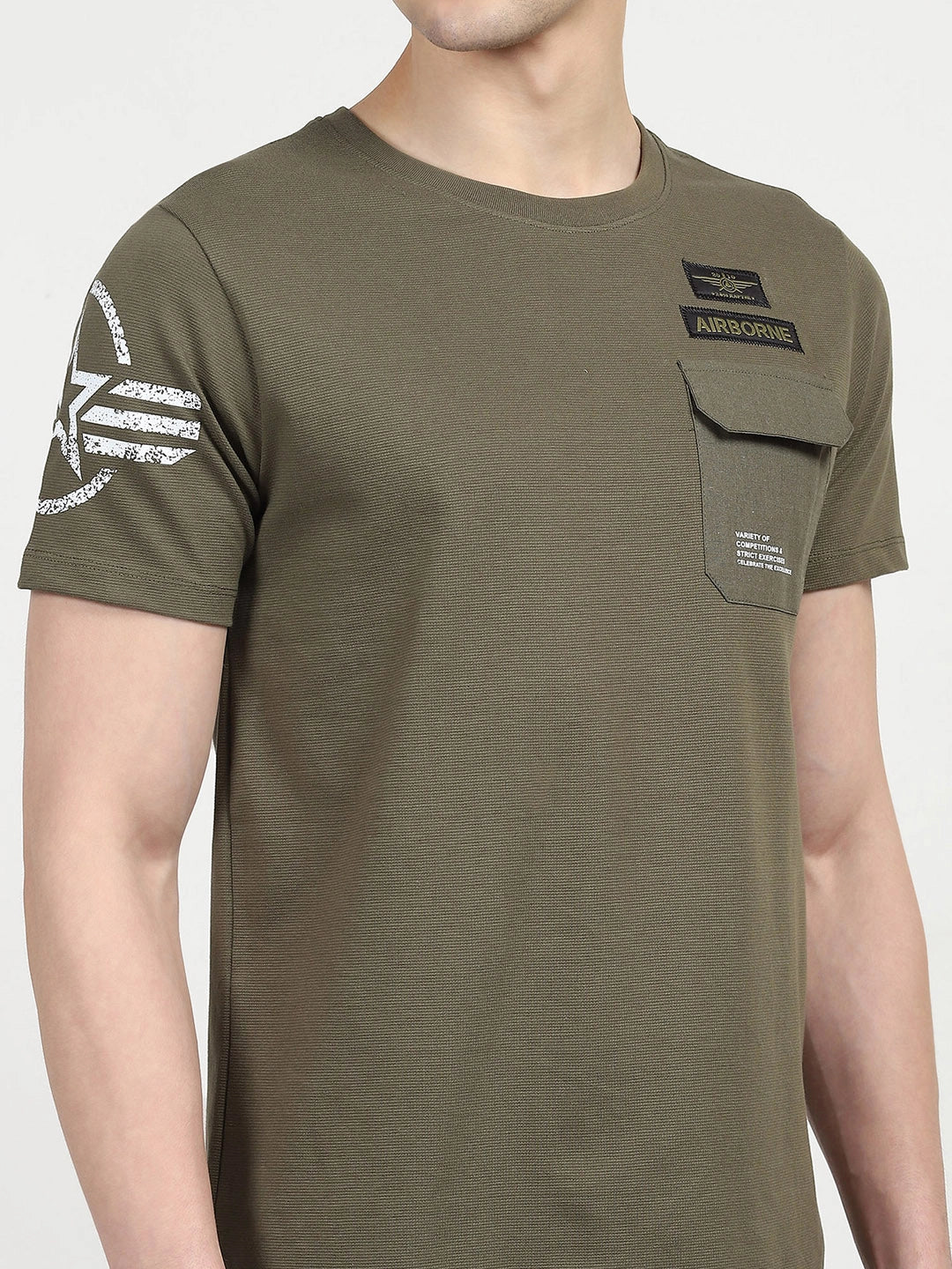 Olive Graphic Cotton T-shirt