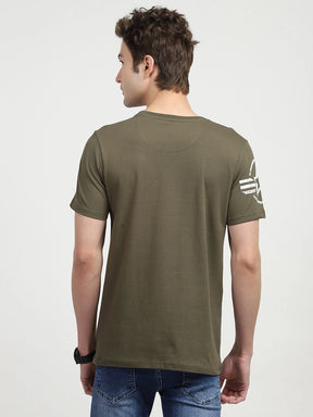Olive Graphic Cotton T-shirt