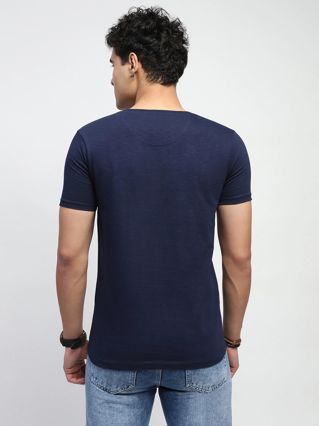 Navy Graphic Cotton T-Shirt - Global Republic