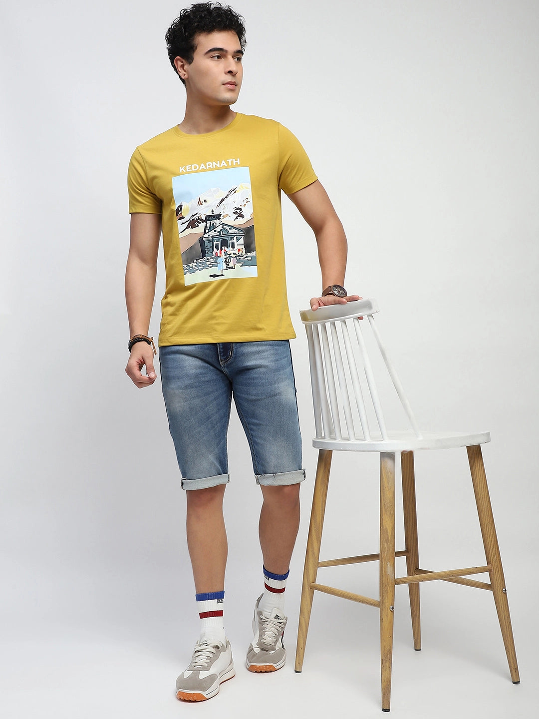 Mustard Graphic Cotton T-Shirt - Global Republic