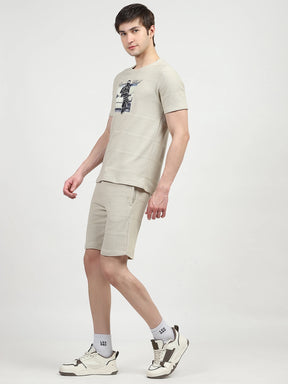 Beige Graphic Print Co-ord Set