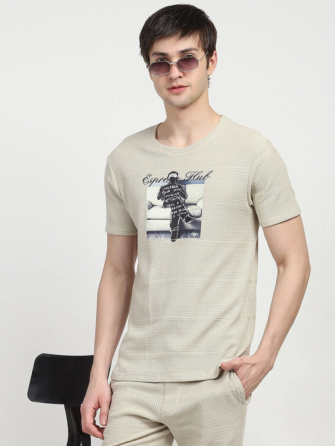 Beige Graphic Print Co-ord Set - Global Republic