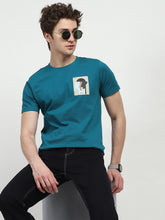Blue Back Print Graphic T-shirt