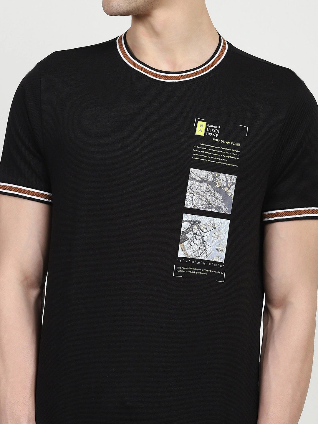 Black Graphic Print T-shirt - Global Republic