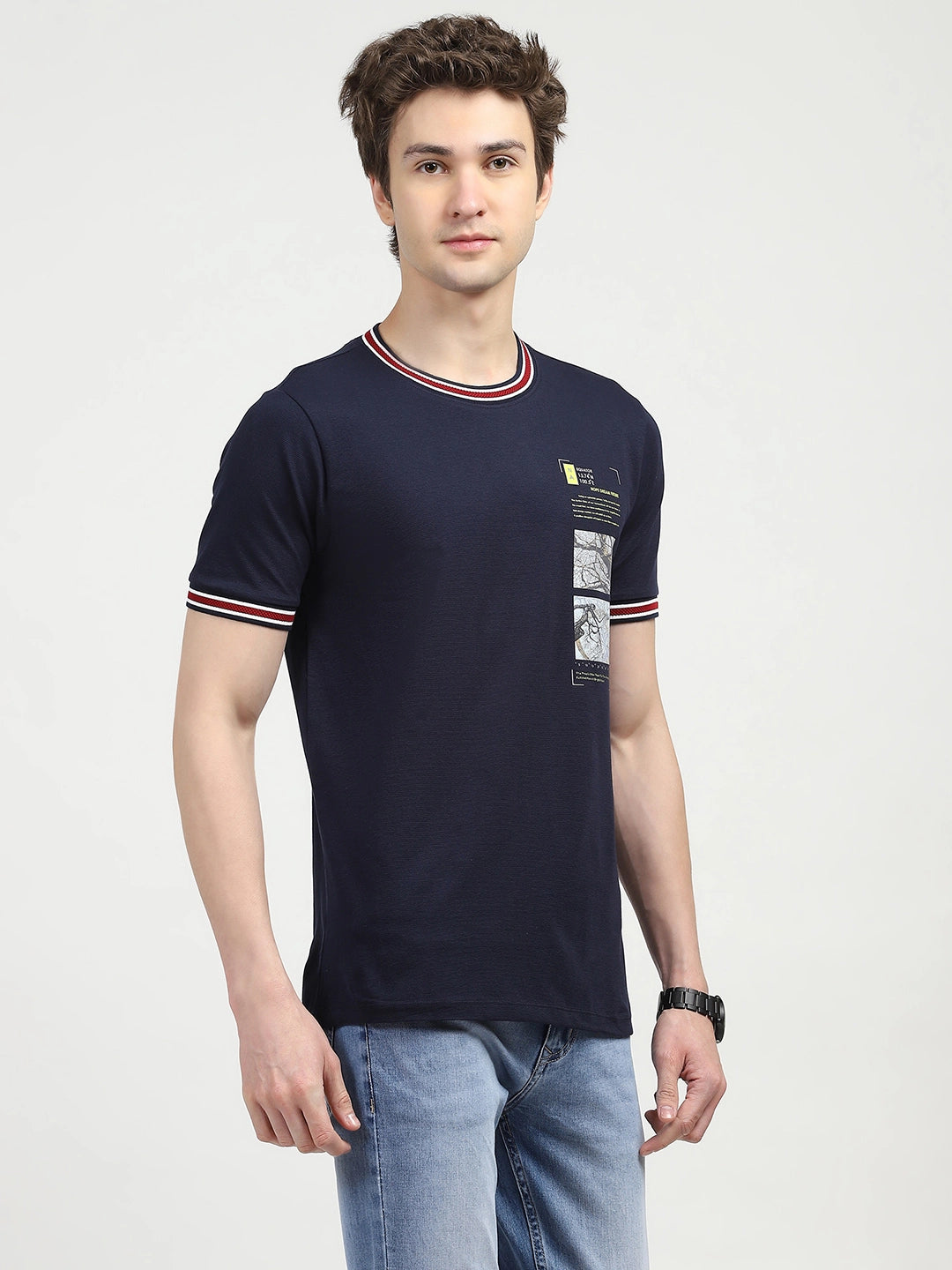 Navy Graphic Print T-shirt