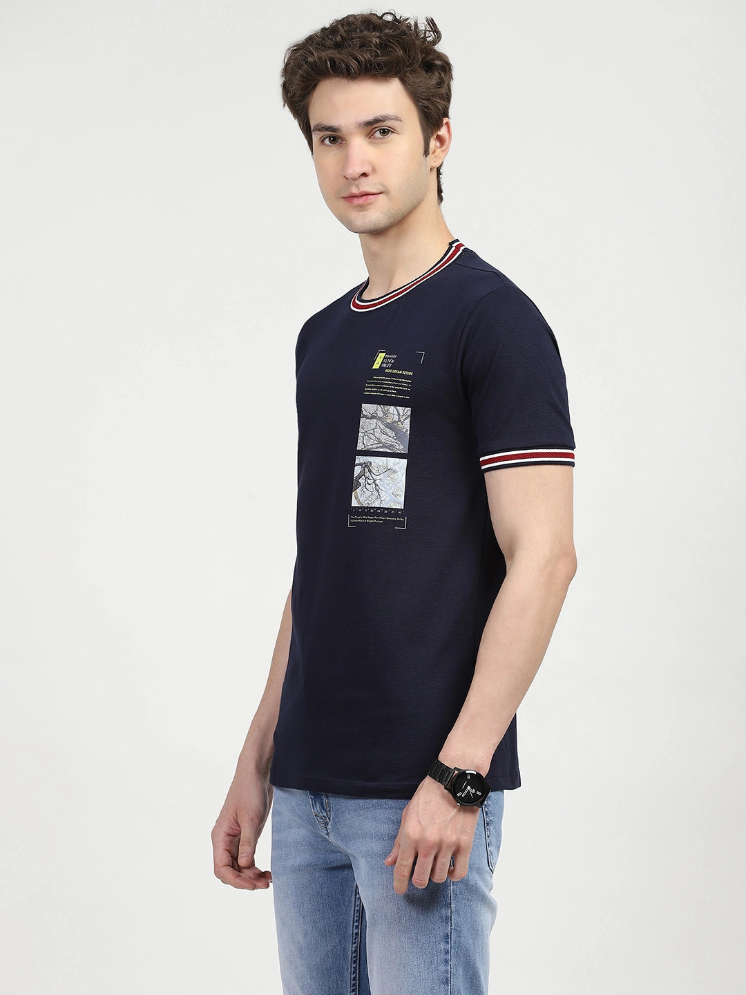 Navy Graphic Print T-shirt