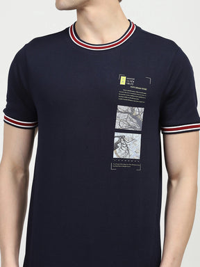 Navy Graphic Print T-shirt