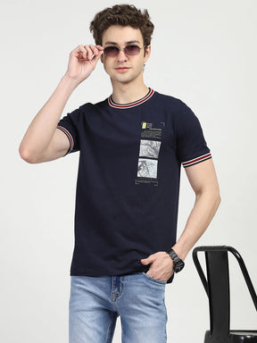 Navy Graphic Print T-shirt