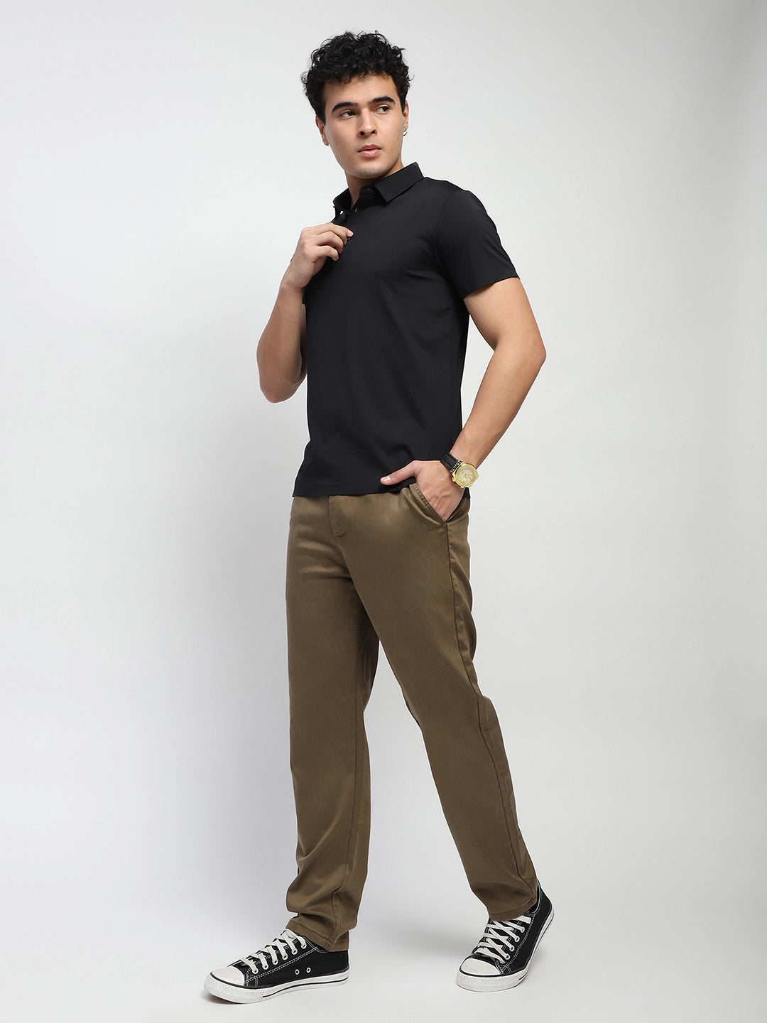 Nylon Blend Solid T-Shirt - Global Republic