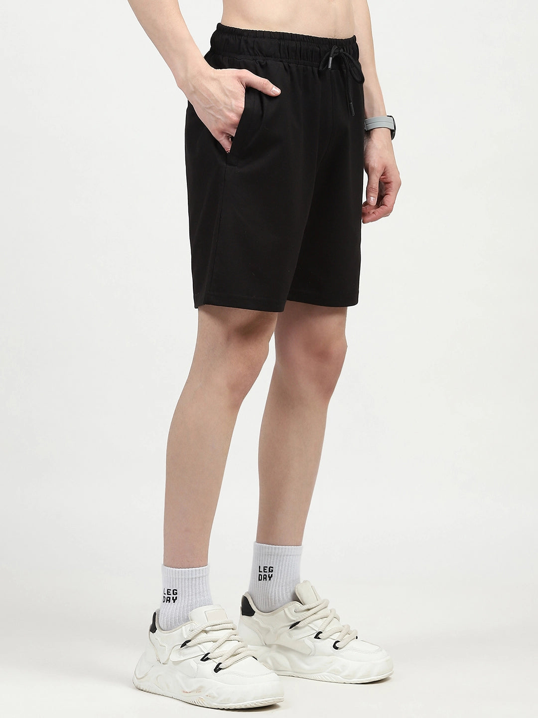 Black Cotton Shorts