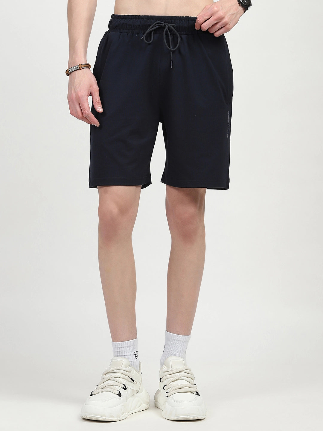 Navy Cotton Shorts