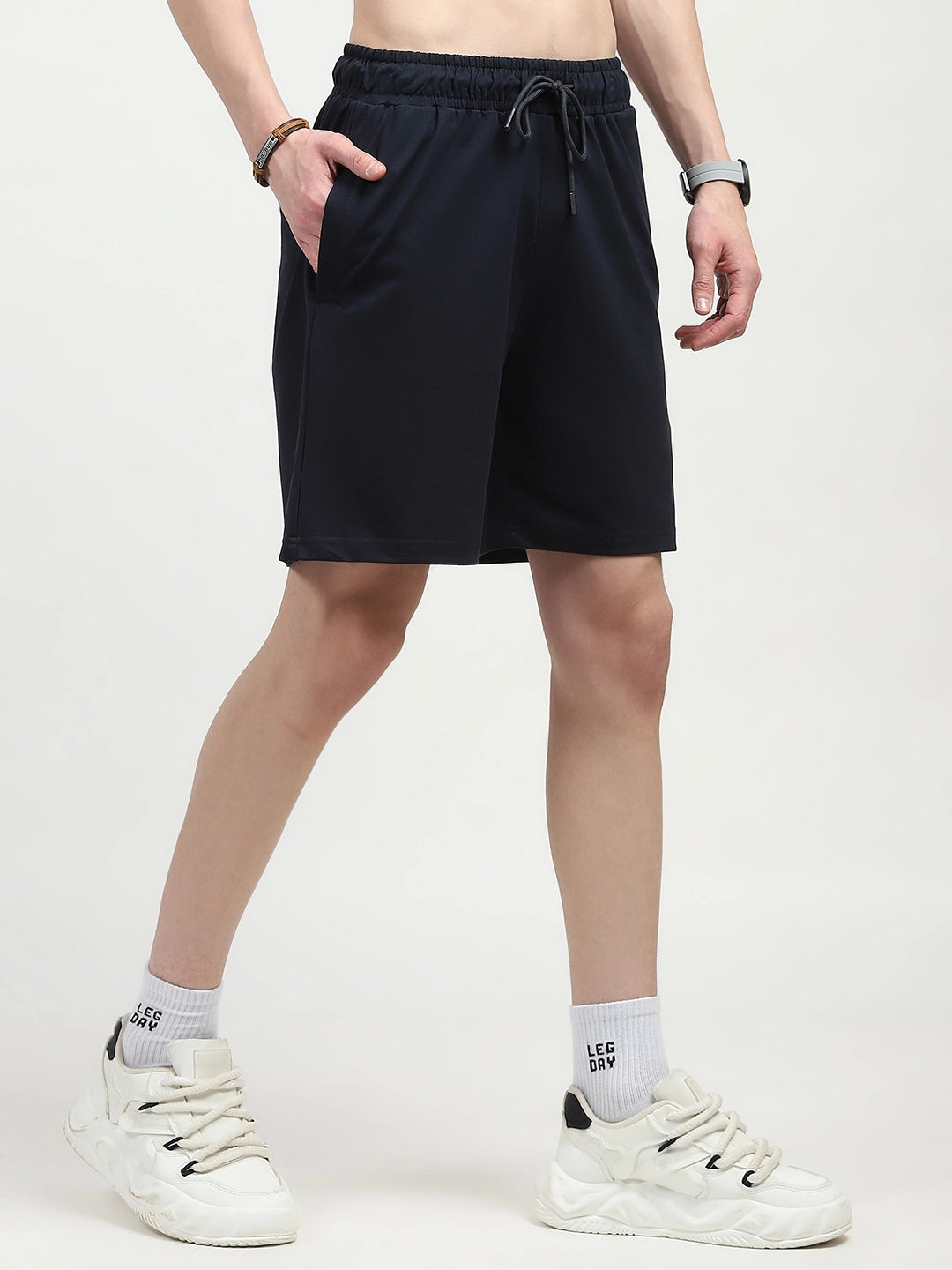 Navy Cotton Shorts