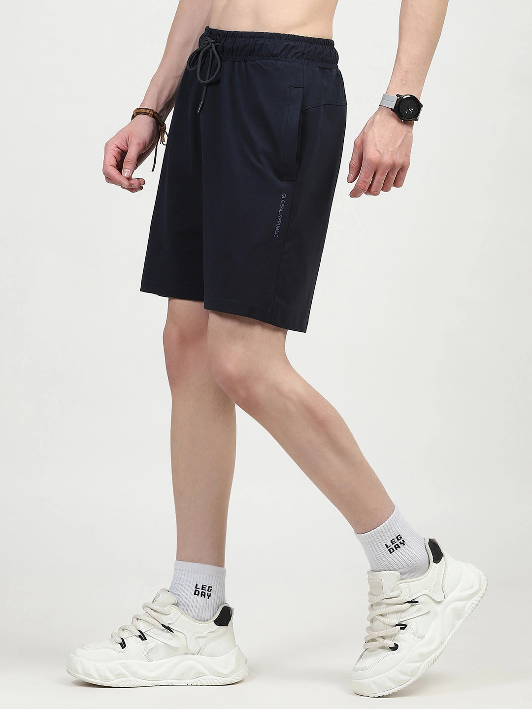 Navy Cotton Shorts
