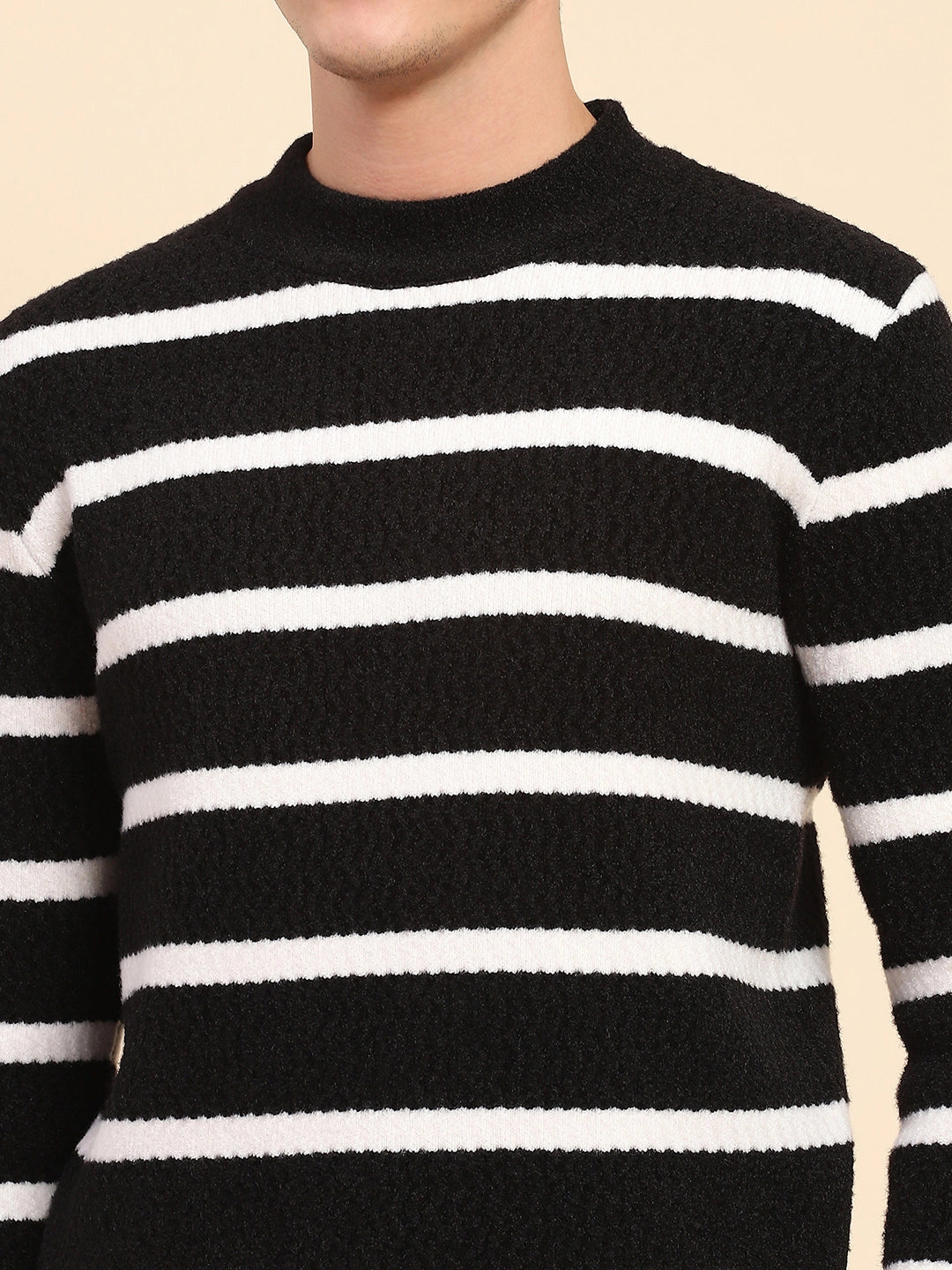 Black  Striped Pullover - Global Republic
