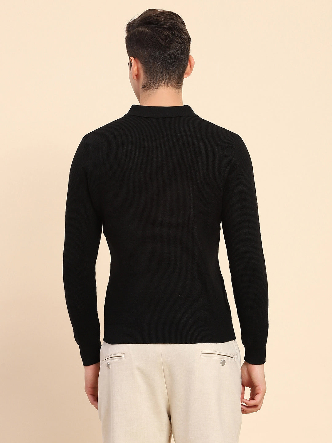 Black  Knit Winter Wear Pullover - Global Republic