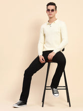 Off White Poly Blend Knit Pullover