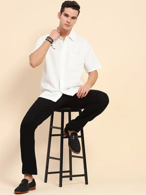 White Poly Blend Oversized Shirt